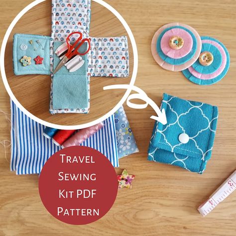 Travel Sewing Kit PDF Sewing Pattern Sewing Organizer Pattern - Etsy Sewing Organizer Pattern, Sewing Kit Diy, Sewing Kits Diy, Sewing Kit Pattern, Sewing Organizer, Travel Sewing Kit, Travel Art Kit, Tutorial Sewing, Travel Sewing