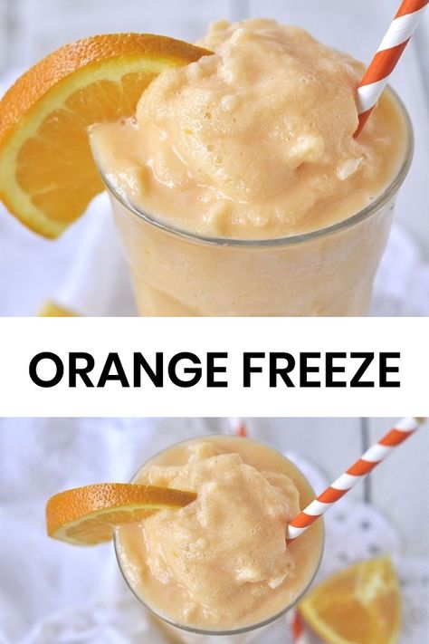 Orange Freeze Recipe, Brunch Desert, Creamsicle Milkshake, Milkshake Recipe Easy, Creamsicle Smoothie, Orange Julius, Milkshake Recipe, Drink Recipes Nonalcoholic, Smoothie Drink Recipes