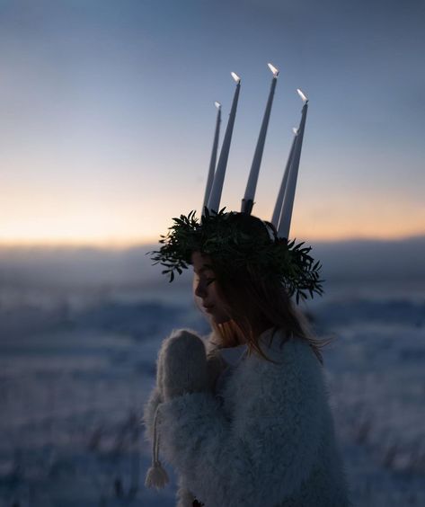 Fotograf | Anna on Instagram: “Tomorrow we celebrate Santa Lucia here in Sweden 🕯 The polar nights has come here in the north, the sun is gone for some weeks but still we…” Lucia Sweden, Saint Lucia Day, St Lucia Day, Yule Celebration, Saint Lucy, Polar Night, Jolly Holiday, Santa Lucia, Come Here