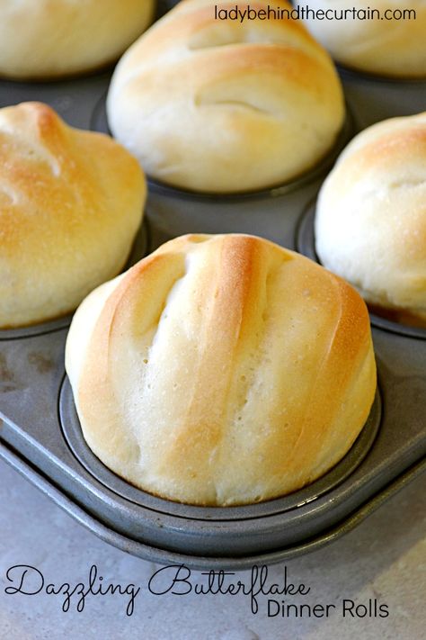 Dazzling Butterflake Dinner Rolls - Lady Behind The Curtain Bread Items, Bun Recipes, Frozen Dinner Rolls, Frozen Dinner, Frozen Rolls, Bread Dough Recipe, Frozen Bread Dough, Dinner Roll, Food Bread