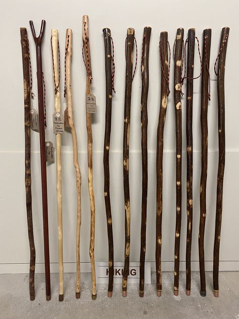 Sample of Hiking Sticks. Various woods at 1200mm long. Stick Aesthetic, Viking Walking Staff, Fairy Walking Stick, Wood Carving Study Sticks, Incense Sticks Grove And Grotto, Wood Hiking Stick, Tarot The Fool, Medieval Outfit, Hand Carved Walking Sticks