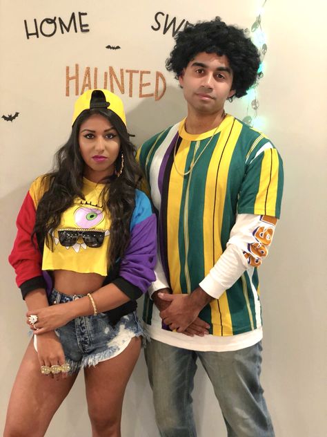 Cardi B And Bruno Mars Costume, Cardi B Finesse Outfit, 80s Party Outfits Couples Hip Hop, Bruno Mars Finesse Outfit, Cardi B Halloween Costume, Finesse Outfit, Cardi B Costume, Bruno Mars Costume, Finesse Bruno Mars