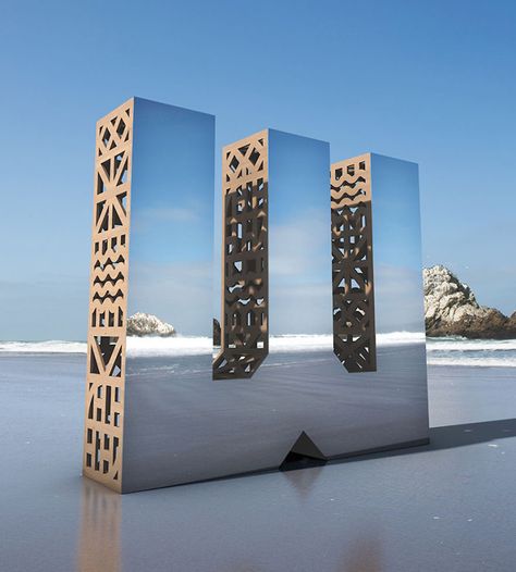 Gestalten | Character SF Designed Giant Mirror Letters To Show That Design Is All Around Us Mirror Letters, Giant Mirror, Giant Letters, San Francisco Design, Monument Signs, Mirror Installation, 3d Typography, Promotional Design, Wayfinding Signage