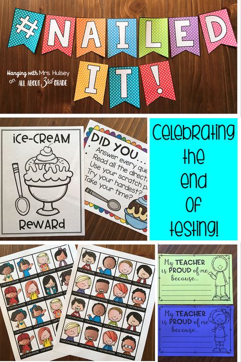 Fun ways to celebrate with students after state testing is over! Also includes reward ideas and activities for after testing! Fun Things To Do After State Testing, Testing Incentives For Elementary Students, Test Incentives For Students, Testing Incentives For Students, State Testing Treats, State Testing Motivation, Testing Treats For Students, Classroom Countdown, Test Prep Motivation