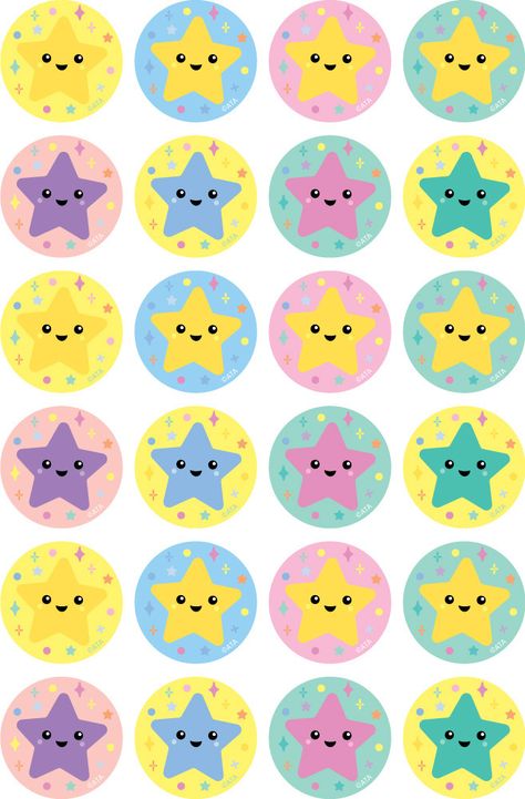 Happy Stars (Multicolour) - Merit Stickers (Pack of 96) - Australian Teaching Aids - Sprinkle colour and joy on student work with these Happy Stars - Multicolour merit stickers. Happy Stickers Cute, Cute Stickers For Kids, Star Student, Bond Paper Design, نباتات منزلية, Preschool Colors, Classroom Calendar, Happy Stickers, Stickers For Kids