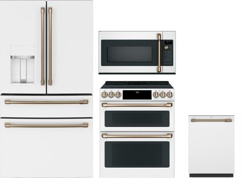 Double Oven Electric Range, Cafe Appliances, Over The Range Microwave, Fully Integrated Dishwasher, Induction Range, Kitchen Remodel Cost, Kitchen Appliance Packages, White Appliances, Range Microwave