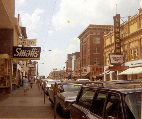 Main St.Belleville, Illinois, 1969 by fluffy chetworth, via Flickr Invictus Aesthetic, Old Town Aesthetic Vintage, Religious Horror, Salems Lot, Small Town Mystery, Belleville Illinois, East St Louis, Hotel Eden, 80s Childhood