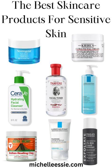 Quality skincare should hydrate and protect the skin from free radical and pollution. Dermatologists recommend the key ingredients hyaluronic acid, which hydrates and locks in moisture, and ceramides. For sensitive skin avoiding scented creams or harsh exfoliants is key. Read more for some of the best skincare products for sensitive skin. #sensitiveskin #skincare Skincare For Sensitive Skin Products, Sensitive Skin Moisturizer, Skincare For Sensitive Skin, Moisturizer For Sensitive Skin, Skin Care Routine Order, Best Lotion, Basic Skin Care Routine, Dry Sensitive Skin, Oil Free Moisturizers