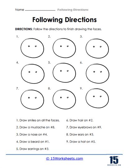 Follow Directions Worksheet Free, Following Directions Worksheet, Following Directions Activities For Kids, Follow Directions Worksheet, Following Directions, Homeschool Kindergarten, Education