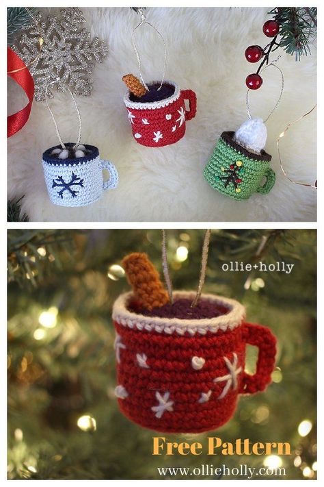 Crochet Christmas Ornaments Free, Crochet Ornament Patterns, Christmas Crochet Patterns Free, Crochet Xmas, Crochet Christmas Trees, Crochet Christmas Decorations, Crochet Ornaments, Holiday Crochet, Crochet Decoration