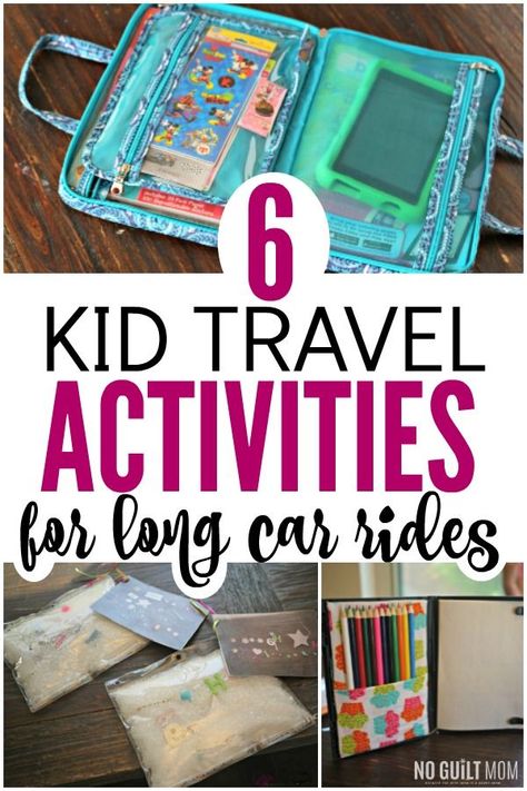 Of all the kids travel activities for the car, these are no-mess with very few pieces to keep track of. The perfect ideas for traveling with children and keeping them busy during family trips. When we parents go on vacations or summer family trips we need to be prepared. These work for preschoolers, kindergarteners, or school-aged kids! via @noguiltmom Airplane Activity For Kids, Travel Kits For Kids Car Rides, Flight Activities For Kids, Work For Preschoolers, Car Trip Activities, Road Trip Activities For Kids, Travel Activities For Kids, Car Ride Activities, Ideas For Traveling