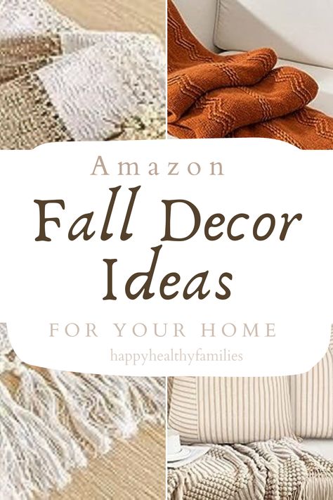 Cozy warm fall decor ideas for the home. Warm cozy blankets, rustic Boho table runner, and neutral beige striped decorative pillows and throw blanket for fall Cozy Autumn Home, Amazon Fall Decor, Elegant Fall Decor, Diy Fall Ideas, Decor From Amazon, Home Fall Decor, Cozy Fall Decor, Home Cozy, Fall Decor Ideas