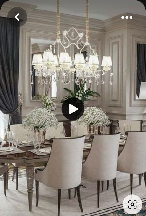 Dining Room Design Luxury, Classic Dining Room, Elegant Living Room Decor, Dinning Room Design, Dining Room Interiors, Luxury Dining Room, Elegant Dining Room, Ideas Living Room, Elegant Living Room