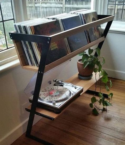 Vinyl Record Storage Diy, Vinyl Record Stand, Record Room, Record Storage, Record Player, Instagram Likes, Room Inspo, Home Deco, Room Inspiration