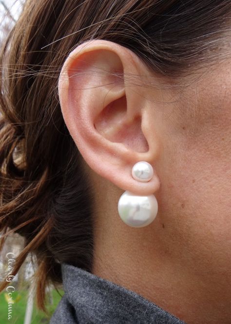 double pearl earrings Double Sided Pearl Earrings, Double Pearl Earrings, Dress Shapes, Fall Outfit, For Today, Plum, The Dress, Pearl Earrings, Quick Saves