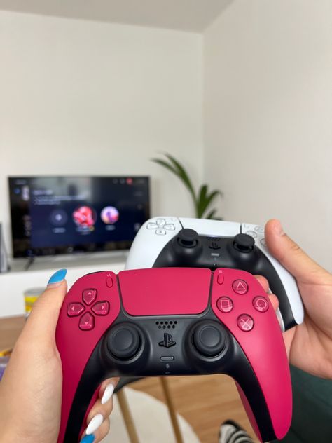 Red and white ps5 Sony joystick Ps5 Aesthetic, Future Electronics, Game Station, Living Room Setup, Video Game Party, Play Station, Gaming Station, Gaming Room Setup, Gamer Room