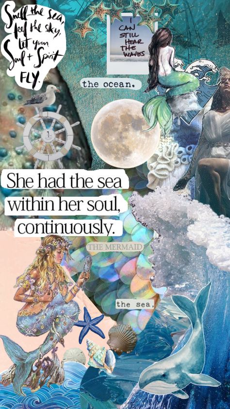 She had the sea within her soul ~ #mermaids #oceanaesthetic #sea #aestheticmoodboard #artcollage #art #dearcreatives #moodboards #moodboard #moodboardinspo Sea Moodboard, Moodboard Collage, Digital Collage, Collage Art, The Sea, Mood Board, Mermaid, Collage, Art