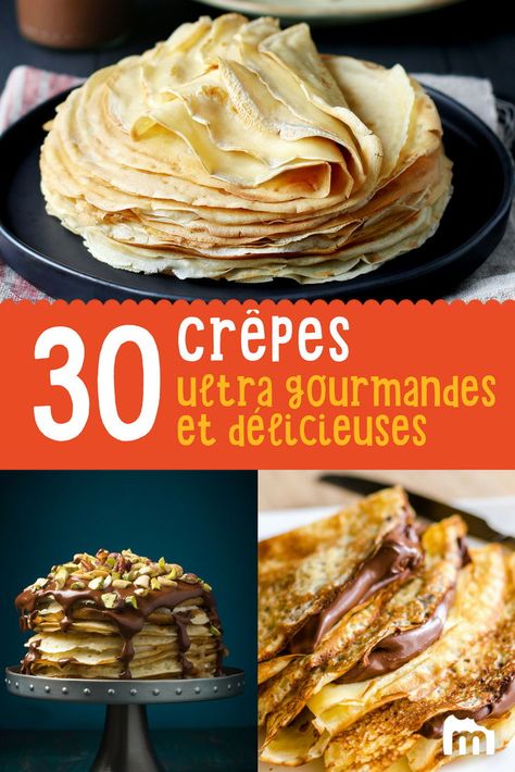 Les crêpes... on en mangerait tout le temps, c'est tellement bon ! Faites le plein de recettes de crêpes ! #marmiton #recettemarmiton #recette #cuisine French Crepe Recipe, Pizza Pastry, Protein Pancakes Recipes, Pancake Mix Recipes, Pancake Crepes, Sweet Crepes, Breakfast Platter, Desserts With Biscuits, Recipe Cake