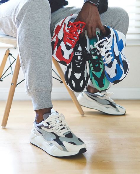 36.3k Likes, 173 Comments - PUMA Sportstyle (@pumasportstyle) on Instagram: “One for every day of the week. RS-X³ available now on PUMA.com. Tap to cop.” Rs X Puma Outfit, Puma Rs X3 Outfit, Puma Rs-x Outfit Men, Puma Rsx Outfits Men, Puma Rs-x Outfit, Puma Rs-x Shoes, Rs X Puma, Dad Shoes Outfit, Puma Rsx