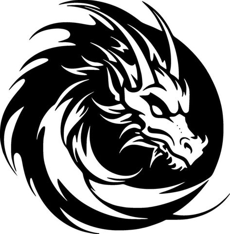 Dragon - High Quality Vector Logo - Vector illustration ideal for T-shirt graphic Dragon Vector, Logo Dragon, Popular Svg, Dragon Logo, Dragon Icon, Magic Symbols, Svg Images, Black And White Sketches, Dinosaur Background