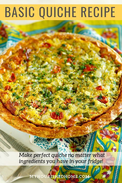 Quiche With Cottage Cheese Recipes, Veggie Quiche Recipes Easy, Meat Quiche Recipes, Vegetable Quiche Recipes Easy, Quish Recipes, Bisquick Quiche, Cowboy Quiche, Perfect Quiche Recipe, Basic Quiche