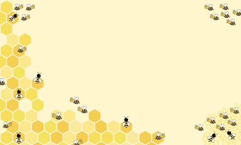 Honeycomb or beehive with bees on light yellow background. Vector Background. Cute Bee Background, Honey Background Aesthetic, Bee Wallpaper Laptop, Bee Desktop Wallpaper, Bee Hive Background, Yellow Computer Wallpaper, Beehive Background, Yellow Laptop Wallpaper, Yellow Desktop Wallpaper