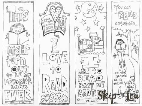 This Free Printable bookmark sheet is very cute! Print off this sheet and allow the kids (or adults) to color in their own bookmarks. Once colored these bookmarks can be laminated for extra durability. Coloring Bookmarks Free, Library Bookmarks, Bookmarks To Color, Free Printable Bookmarks, Penanda Buku, Cadeau Parents, Library Activities, Coloring Bookmarks, Bookmark Template