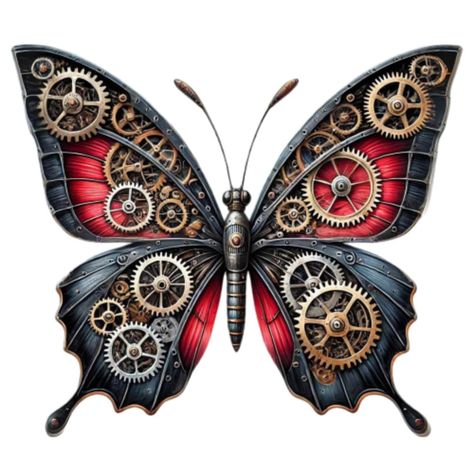 Steampunk Stickers, Butterfly Clipart Png, Steampunk Clipart, Png Scrapbook, Steampunk Butterfly, Png Butterfly, Butterfly Clipart, Butterfly Png, Steampunk Crafts