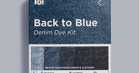 Back to Blue Denim Dye Kit — Rit Dye Denim Dye, Dye Denim, Rit Dye, Tie Dye Kit, Colour Remover, Dye Jeans, Upcycle Clothes Diy, Reverse Tie Dye, Blue Clothing