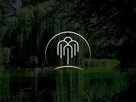 Willow Tree Logo Design, Willow Logo Design, Tree Logo Design Inspiration, Willow Tree Logo, Fountain Logo, Willow Logo, Luxury Advertising, City Tree, Tree Logo Design