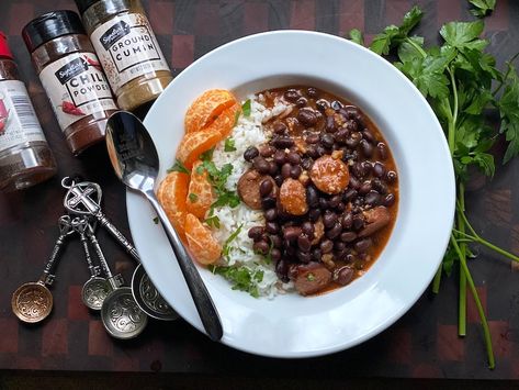 Black Bean and Sausage Stew Smoked Sausage Black Beans And Rice, Keilbasa Black Beans And Rice, Sausage And Black Beans, Black Bean Sausage, Chili Magic, Quick Chili Recipe, My Bizzy Kitchen, Quick Chili, Meal Plan Week