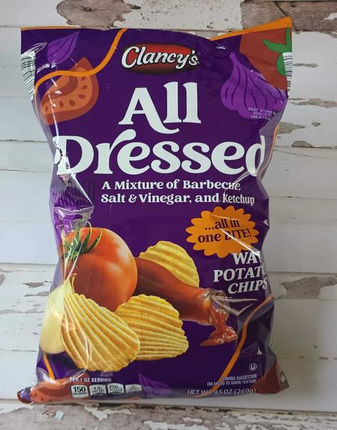 Clancy's All Dressed Wavy Potato Chips Barbecue Chips, Chip Flavors, Potato Chip Flavors, Aldi Finds, Salt And Vinegar, Frito Lay, Potato Chip, Sour Cream And Onion, Barbecue Sauce