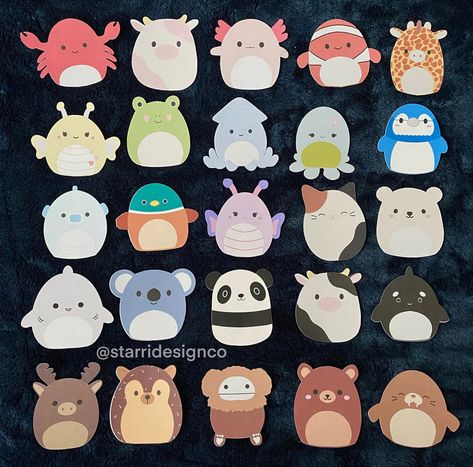 Stickers Squishmallow, Avery Squishmallow, Squishmallows Stickers, Squish Mallows, Doodles Stickers, Happy Birthday Printable, Strawberry Cow, Cute Squishies, Ra Ideas