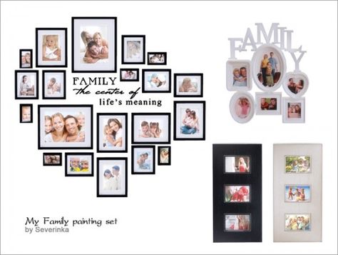 Sims by Severinka: My Family painting set Sims 4 Family Pictures, Sims 4 Picture Frame Cc, Sims 4 Cc Family Pictures, Sims 4 Wall Pictures Cc, Sims 4 Photo Frame Cc, Sims 4 Pictures Decoration, Sims 4 Picture Frames, Sims 4 Cc Pictures Decoration, Sims 4 Pictures Cc