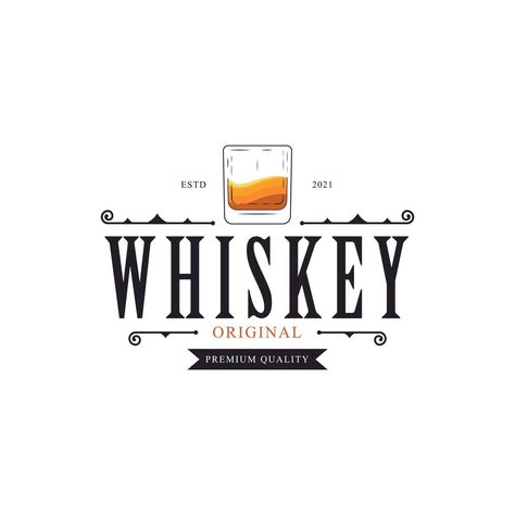 Luxury Vintage Whiskey Glass Logo label design inspiration Label Design Inspiration, Whiskey Logo, Glass Logo, Vintage Whiskey, Cleaning Business, Whiskey Glass, Maid Service, Logo Label, Luxury Vintage