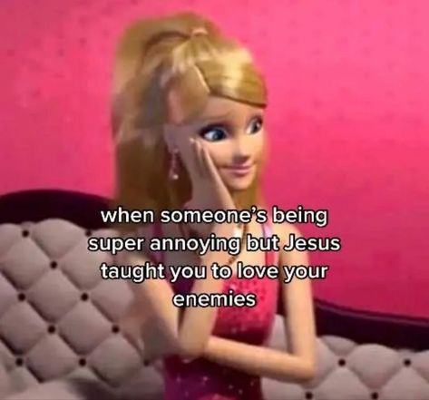 I Heart God Pfp, Edits Pictures, Barbie Memes, Funny Christian Jokes, Connect With God, Christian Board, Christian Jokes, Bible Humor, Love Your Enemies