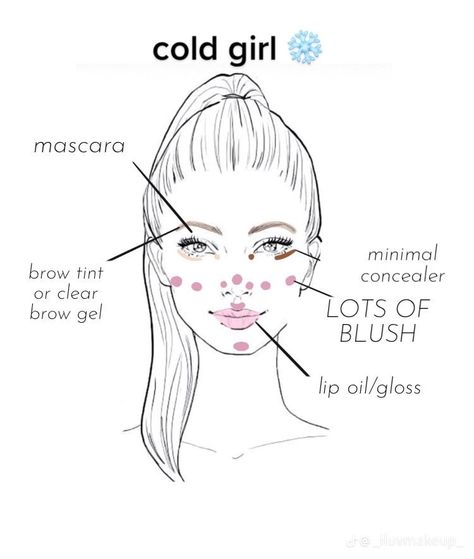 Makeup Tutorials Step By Step, Winter Makeup Tutorial, Makeup Routine Guide, Makeup Looks Winter, Asian Makeup Tutorials, Makeup Charts, Gyaru Makeup, Makeup Order, Cold Girl