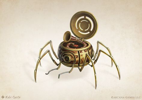 Automaton Fantasy Art, Clockwork Spider, Artstation Explore, Mechanical Animals, D D Items, D D Monsters, Arte Robot, Dnd Monsters, Paintings And Drawings