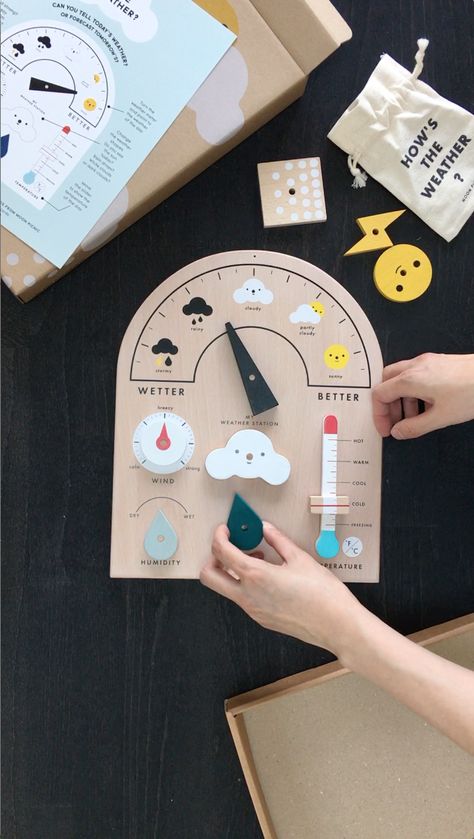 Weather Montessori, Creative Toys For Kids, Weather Symbols, Diy Kids Toys, Weather Station, Educational Toys For Kids, Interactive Toys, Montessori Toys, Decorating Blogs