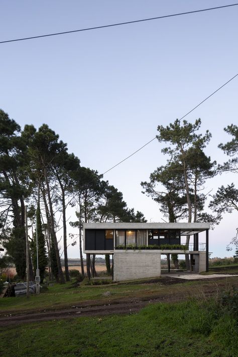 Gallery of Nono House / Contino - D'Elia Arquitectos - 16 Raised House, Flip Ideas, Modern Homes, Container House, Modern Architecture, Ground Floor, Building A House, Modern House, Arch