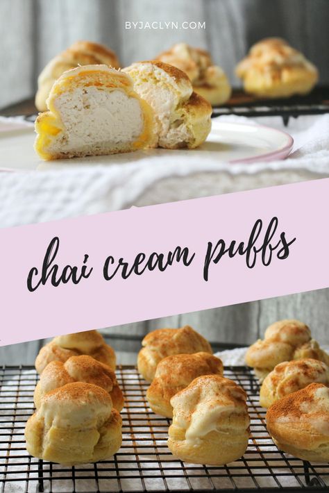 Fall Flavored Cream Puffs, Flavored Cream Puffs, Fall Cream Puffs, Cream Puff Flavor Ideas, London Fog Ice Cream, Cream Puff Flavors, Puffs Recipes, Puff Recipes, Breakfast Danish