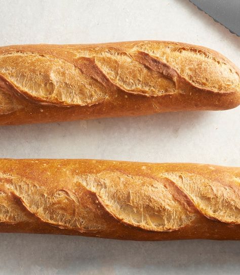 Classic Baguettes Recipe | King Arthur Baking Heart Healthy Bread, Panera Copycat Recipes, Sourdough Baguette Recipe, Baguettes Recipe, Best Garlic Bread Recipe, Baguette Recipes, Stuffed Baguette, French Baguette Recipe, Best Garlic Bread