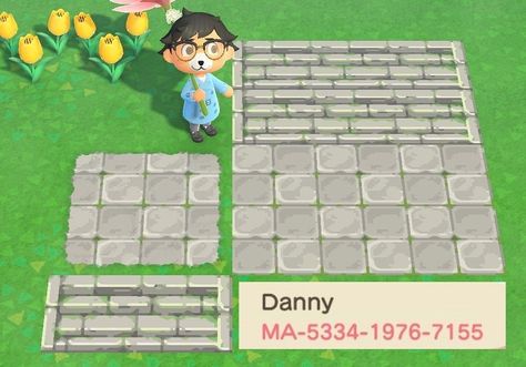 Acnh Mossy Stone, Acnh Stone Tile Code, Mossy Stone, Stone Paths, Acnl Qr Codes, Bear Island, Acnh Cottagecore, Stone Road, Stone Steps