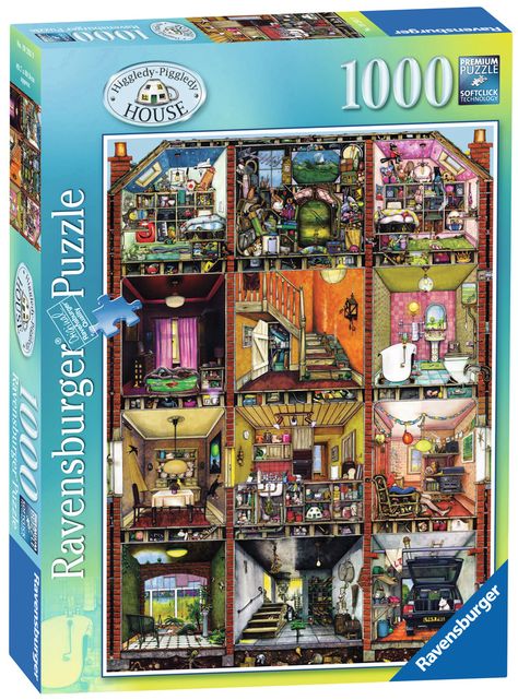 "Higgledy Piggledy House" ~ a 1000 piece jigsaw puzzle by Ravensburger Puzzles. Artist: Colin Thompson Colin Thompson, Jigsaw Puzzles 1000, Ravensburger Puzzle, Puzzle Shop, Jigsaws, Christmas Catalogs, 500 Piece Puzzles, Rainy Day Activities, Puzzle 1000