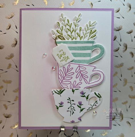 Stampin Up Storage, Teacup Cards, Tea Boutique, Tea Cup Card, Tea Riffic, Stampin Up Card, Cards Halloween, Time For Tea, Cuppa Tea