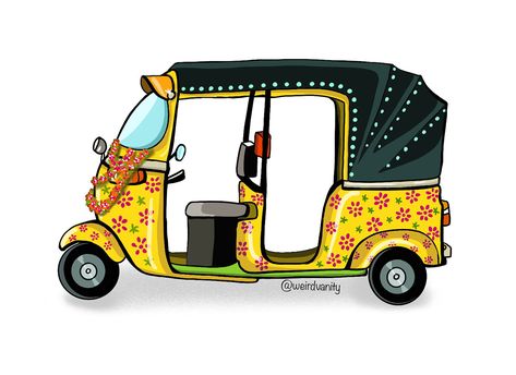 Indian Auto Rickshaw digital Drawing on Behance Auto Rickshaw Drawing, Rickshaw Drawing, Indian Auto Rickshaw, Images For Drawing, Vespa Illustration, Auto Rickshaw, Pencil Sketches Easy, Ramadan Poster, Indian Illustration