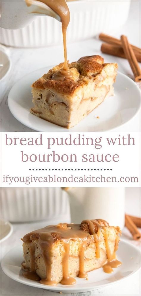 Bread Pudding Bourbon Sauce, Bread Pudding With Bourbon Sauce, Bourbon Bread, Bread Pudding Sauce, Bourbon Bread Pudding, Best Bread Pudding Recipe, Favorite Christmas Desserts, Bread Pudding With Apples, Bourbon Recipes