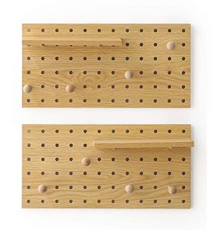 XAOMLP Wooden Pegboard Modular Display Organization Storage Wall Hooks Shelf 15.2in x 7.6in 2PC… Modular Display System, Wooden Pegboard, Pegboard Display, Modular Display, Pegboard Organization, Wall Storage Unit, Storage Wall, Organization Storage, Mini Plants