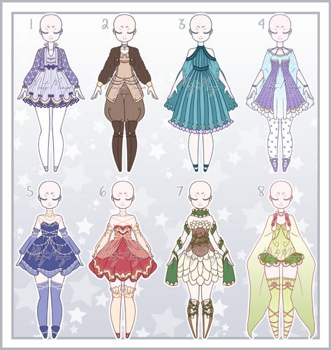 Outfit Adoptable Batch 13 - Closed by minty-mango on DeviantArt Dress Drawing Reference, Minty Mango, Answer Me, Clothes For Dolls, 귀여운 음식 그림, Clothing Sketches, Dress Design Drawing, Clothing Design Sketches, Drawing Anime Clothes