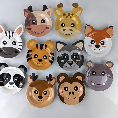 10pcs/pack Jungle Safari Party Paper Plates Animal Shaped Disposable Plate Safari Theme Party Plates Safari Birthday Party Decor - AliExpress Safari Party Food Ideas, Paper Plate Animals, Jungle Safari Party, Safari Theme Party, Safari Birthday Party, Safari Birthday, Disposable Plates, Safari Party, Safari Theme